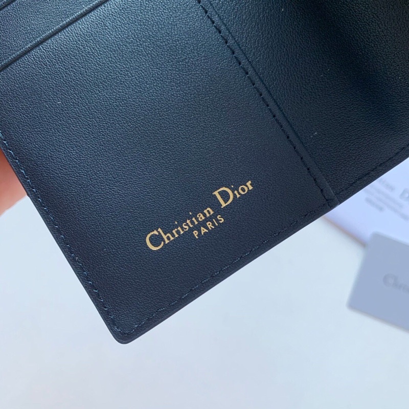 Ví mini đựng thẻ cho nữ thương hiệu thời trang cao cấp Dior CD Oblique da thật nhập khẩu