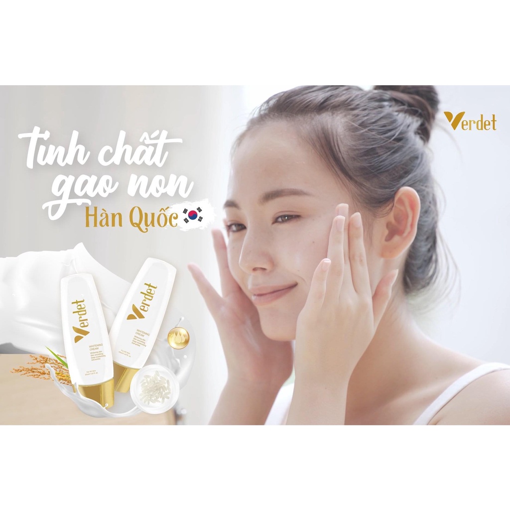 Kem Tươi Verdet: VERDET WHITENING CREAM MADE IN KOREA, Bật tông rõ rệt, cho mọi loại da