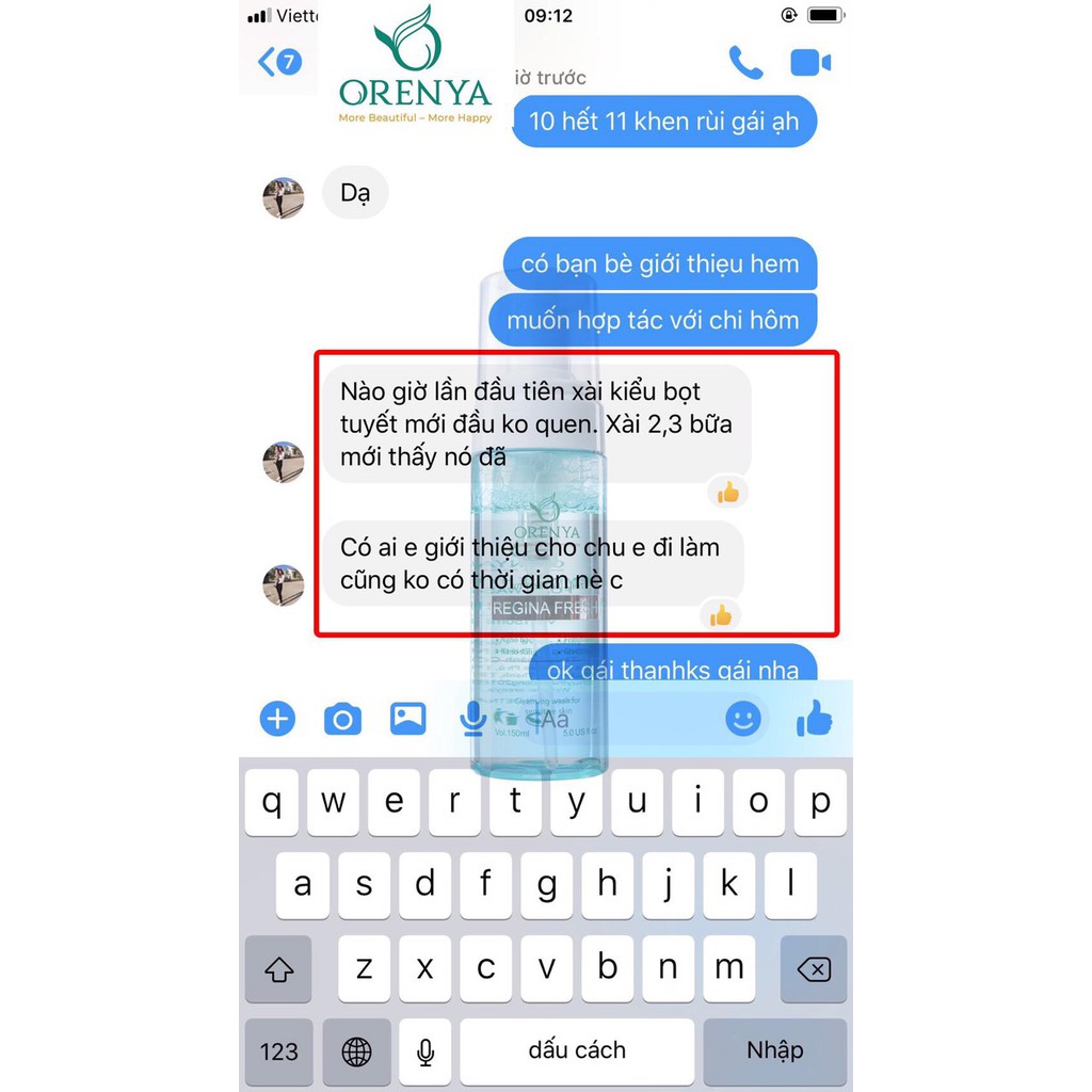 150ML DUNG DỊCH VỆ SINH BỌT TUYẾT ORENYA