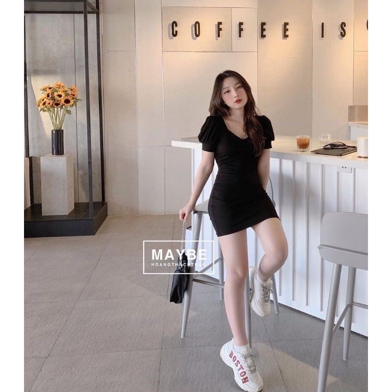 VÁY BODY CỔ NHÚNG TAY BO