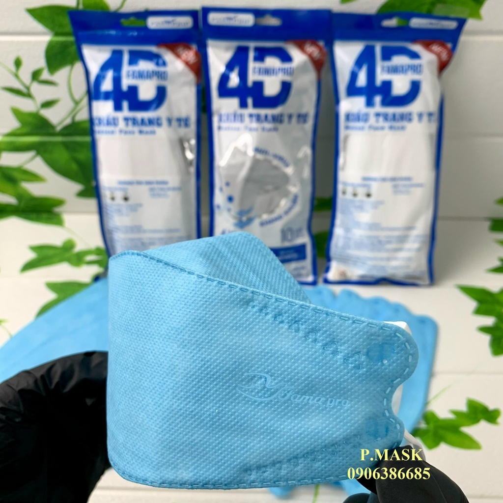 Khẩu Trang 4D NAM ANH FAMAPRO DẠNG TÚI 4 Lớp Kháng Khuẩn 10 Cái/ Túi