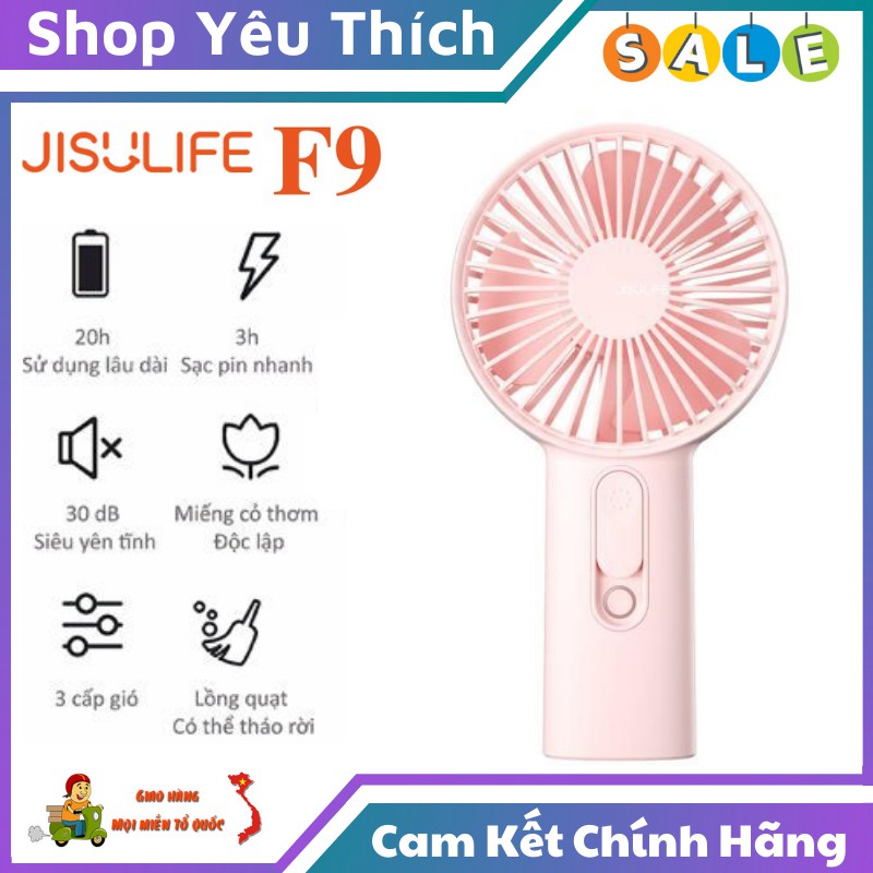 Quạt Phun Sương ⭐FREE SHIP⭐ Quạt Mini Cầm Tay Phun Sương Tạo Ẩm 2 In 1 Jisulife F9 Nhỏ Gọn Tiện Lợi