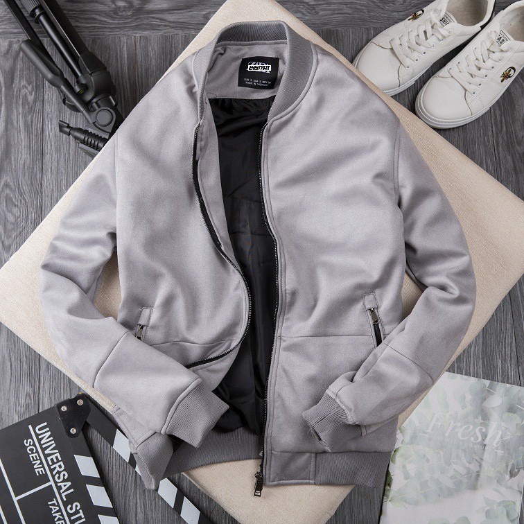 Áo khoác nam da lộn 2005 tay chun bomber ,áo da nam cao cấp 4 màu trẻ trung