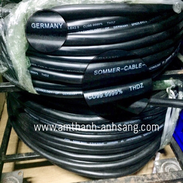 Dây loa âm thanh sân khấu 4 ruột 2.5mm dài 10m, dây loa Sommer đồng nguyên chất,01 dây thành phẩm có Jack speakon