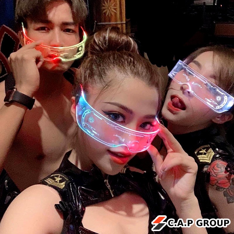 ☋✸Kính đèn LED phát sáng đi Bar bay quẩy quay Tik Tok cao cấp cực ngầu 3D sang chảnh đổi màu RGB - CAP0VIII0