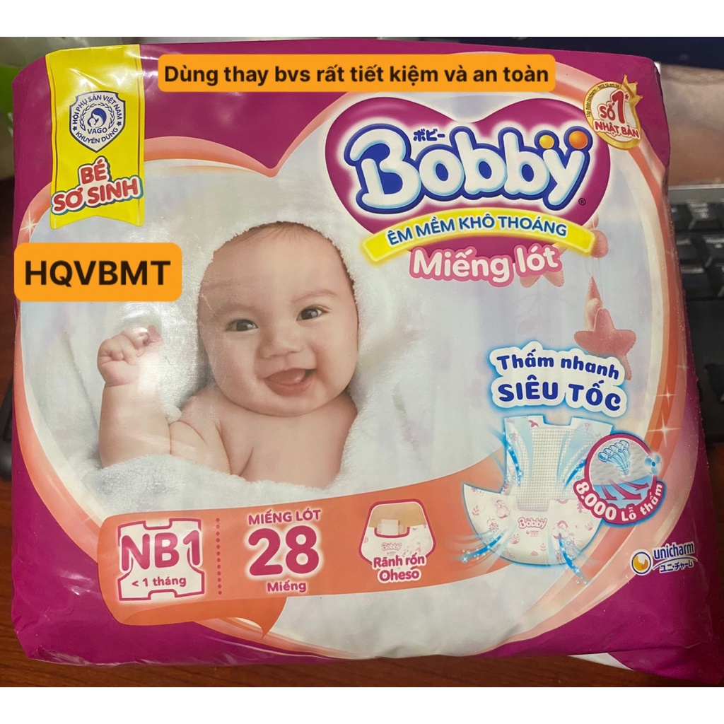 Miếng lót sơ sinh Bobby Newborn 1-108 miếng - dành cho bé dưới 1 tháng tuổi