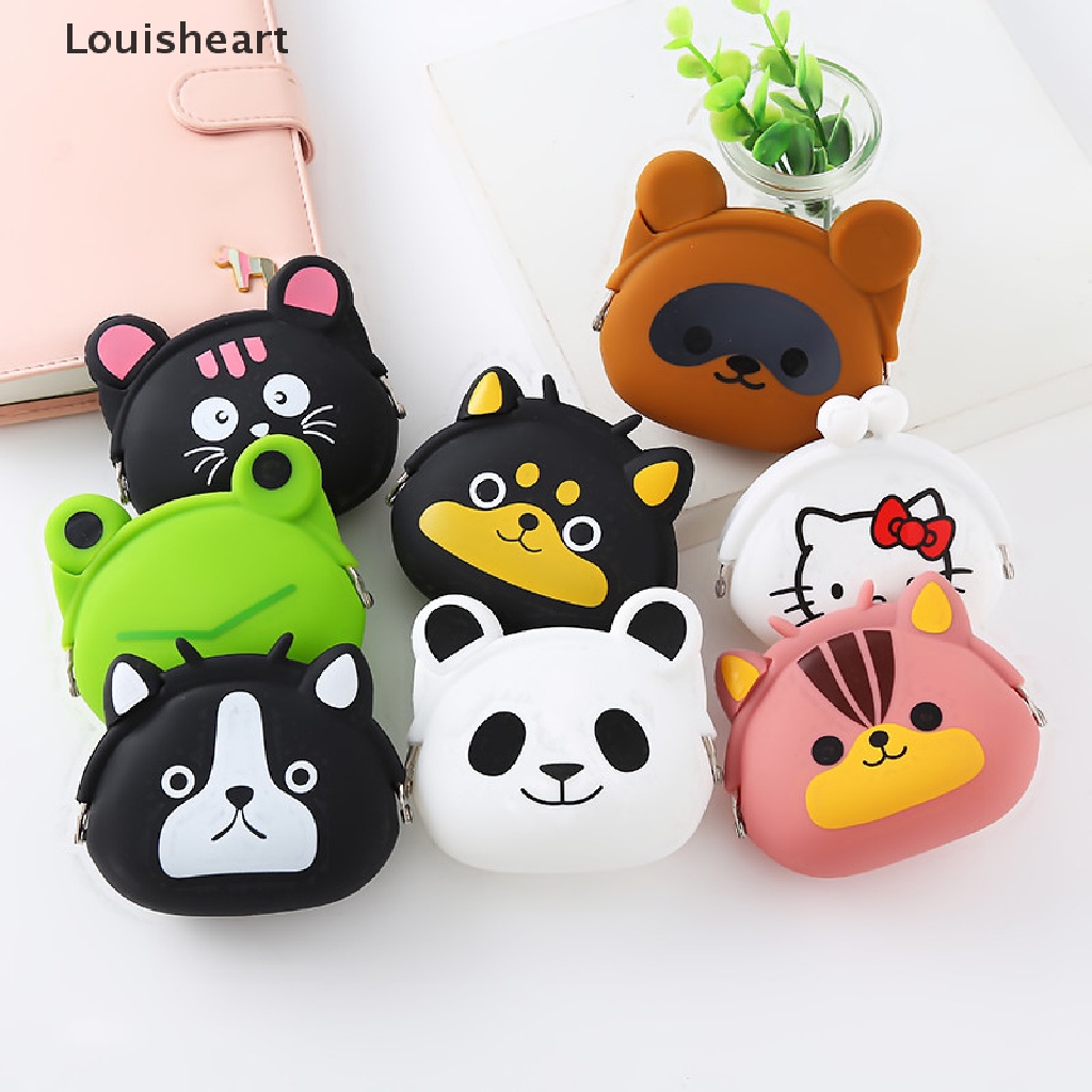Louisheart Túi Đựng Tiền Xu Mini Bằng Silicon Hình Động Vật Dễ Thương