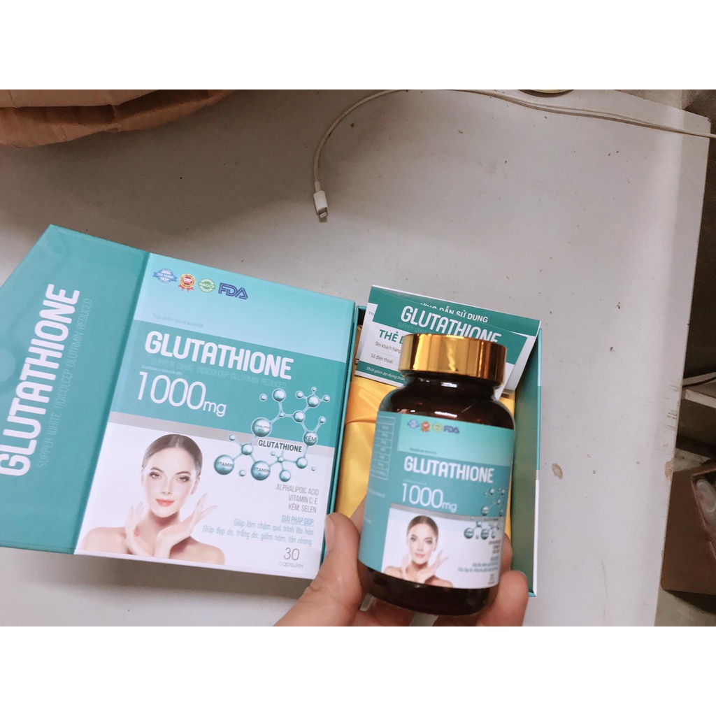 Trắng da GLUTATHIONE 1000 nâng tông tức thì giảm sạm nám mờ nếp nhăn