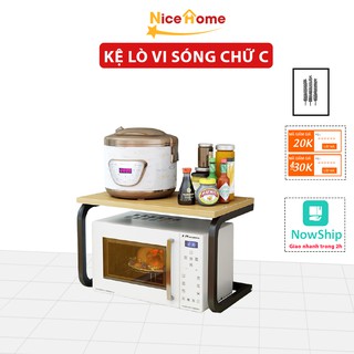 Kệ lò vi sóng NICEHOME hình chữ C đa năng, kệ lò vi sóng 2 tầng khung inox không gỉ chắc chắn tiện dụng
