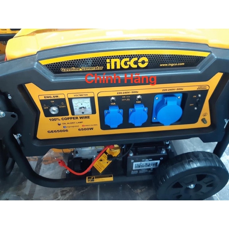 INGCO Máy phát điện dùng xăng 6.5 KW GE65006 (Cam kết Chính Hãng 100%)