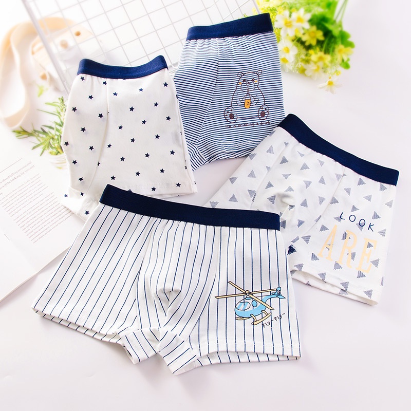 Chip đùi bé trai cute dễ thương sét 4 quần lót trẻ em nam từ 9-38kg NX31