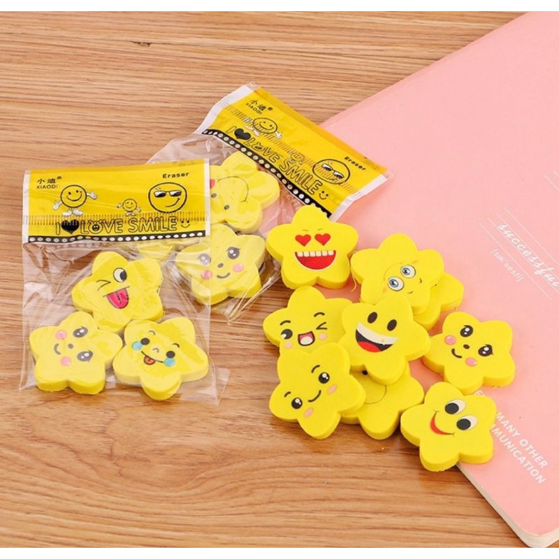 Set 3 gôm ngôi sao nhiều biểu cảm dễ thương (tẩy ngôi sao)