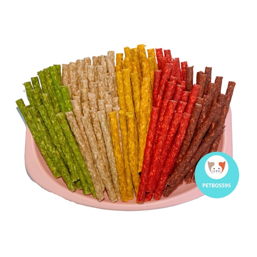 Combo 50 que gặm sắc màu sạch răng, chống hôi miệng cho chó