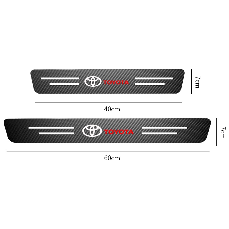 Set 4 Miếng Dán Sợi Carbon Chống Trượt Trang Trí Xe Hơi Toyota Corolla Yaris Aygo Prius RAV4 Camry Auris