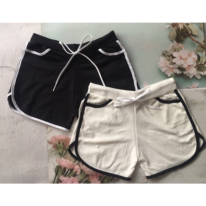 QUẦN SHORTS THUN NỮ PHỐI VIỀN