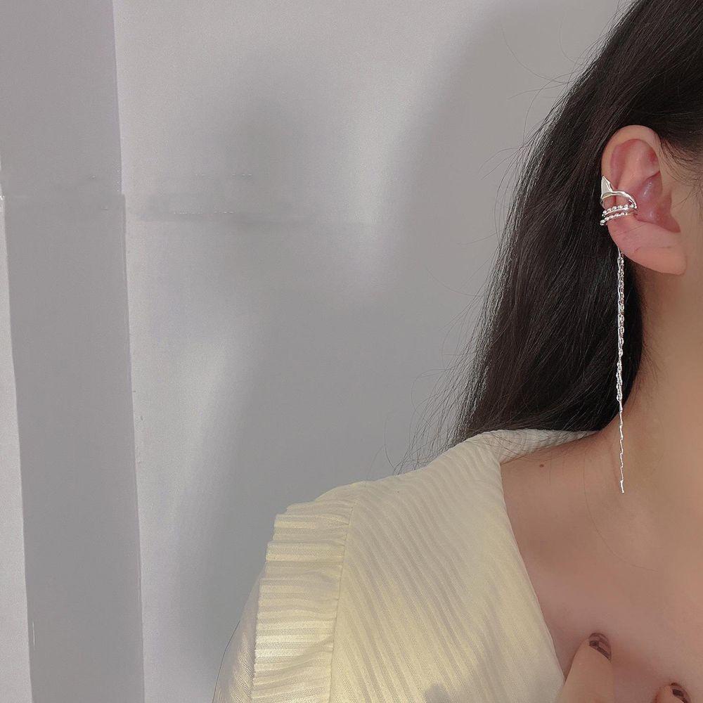 MXGOODS Bông Tai Dạng Kẹp Phối Tua Rua Phong Cách Retro Cho Nữ