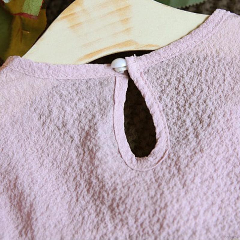 Summer Baby Girls Pearl Sleeveless Chiffon Vest Tops+Shorts Suits Casual Outfits Sets