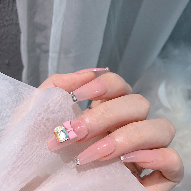 1 Cái Charm Nail Nơ Đính Đá Vuông Lớn - Vani Store [KIRA0101]