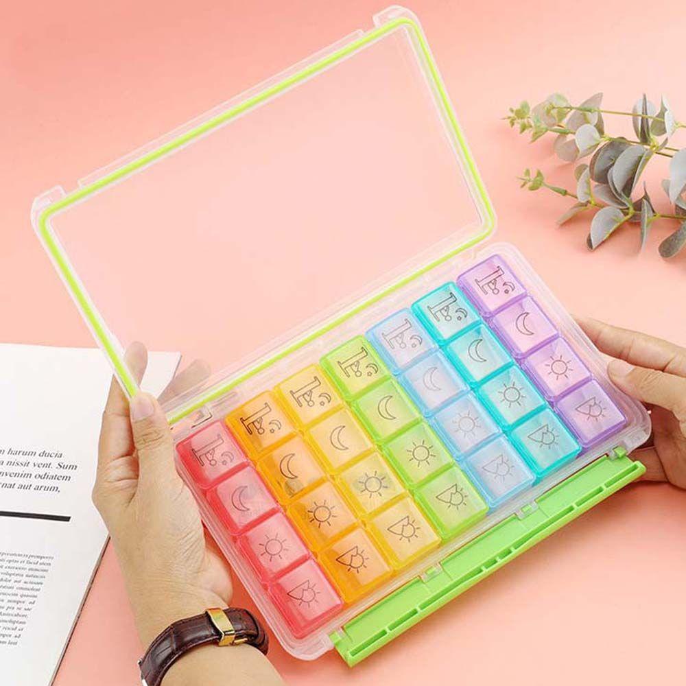 Hộp Đựng Thuốc 7 Ngày Nhiều Màu Sắc Chống Thấm Nước Tiện Dụng