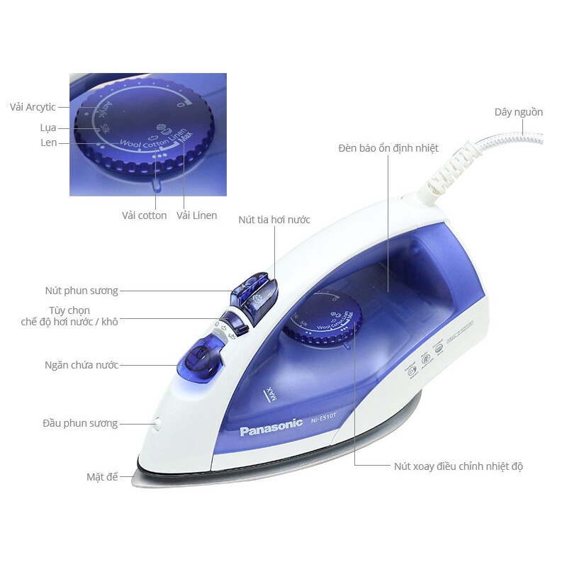 PABU-NI-E510TDRA - Bàn Ủi Hơi Nước Panasonic PABU-NI-E510TDRA - Hàng Chính Hãng - Smart House