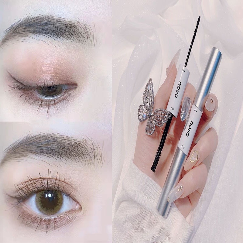 [Hàng mới về] Mascara 2 đầu có tẩy trang NOVO chống nước cong lông mi lông mày