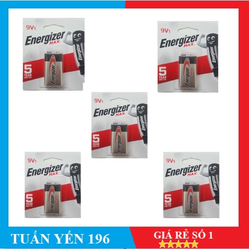(combo 5 viên) pin 9V Energizer alkaline Max 522 BP1