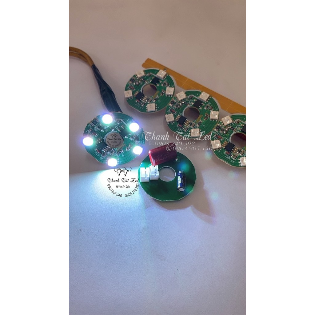 Bo mạch led đổi màu đèn thờ pha lê 1 Cái Bo 5 bóng Lổ  3.3 cm siêu bền siêu sáng - mạch 5b lổ