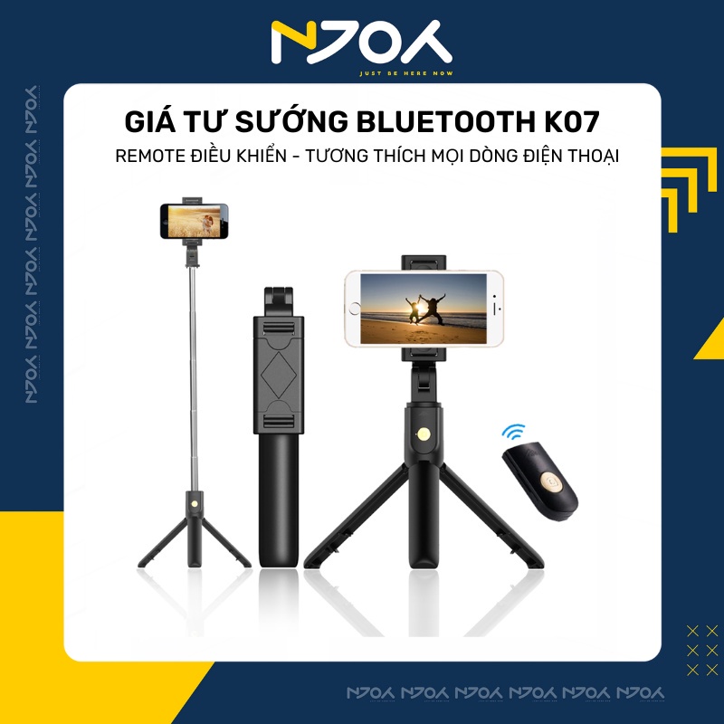 Gậy tự sướng kiêm chân đế K07 có remote - Hỗ trợ chụp ảnh, quay phim, quay tiktok hiệu quả