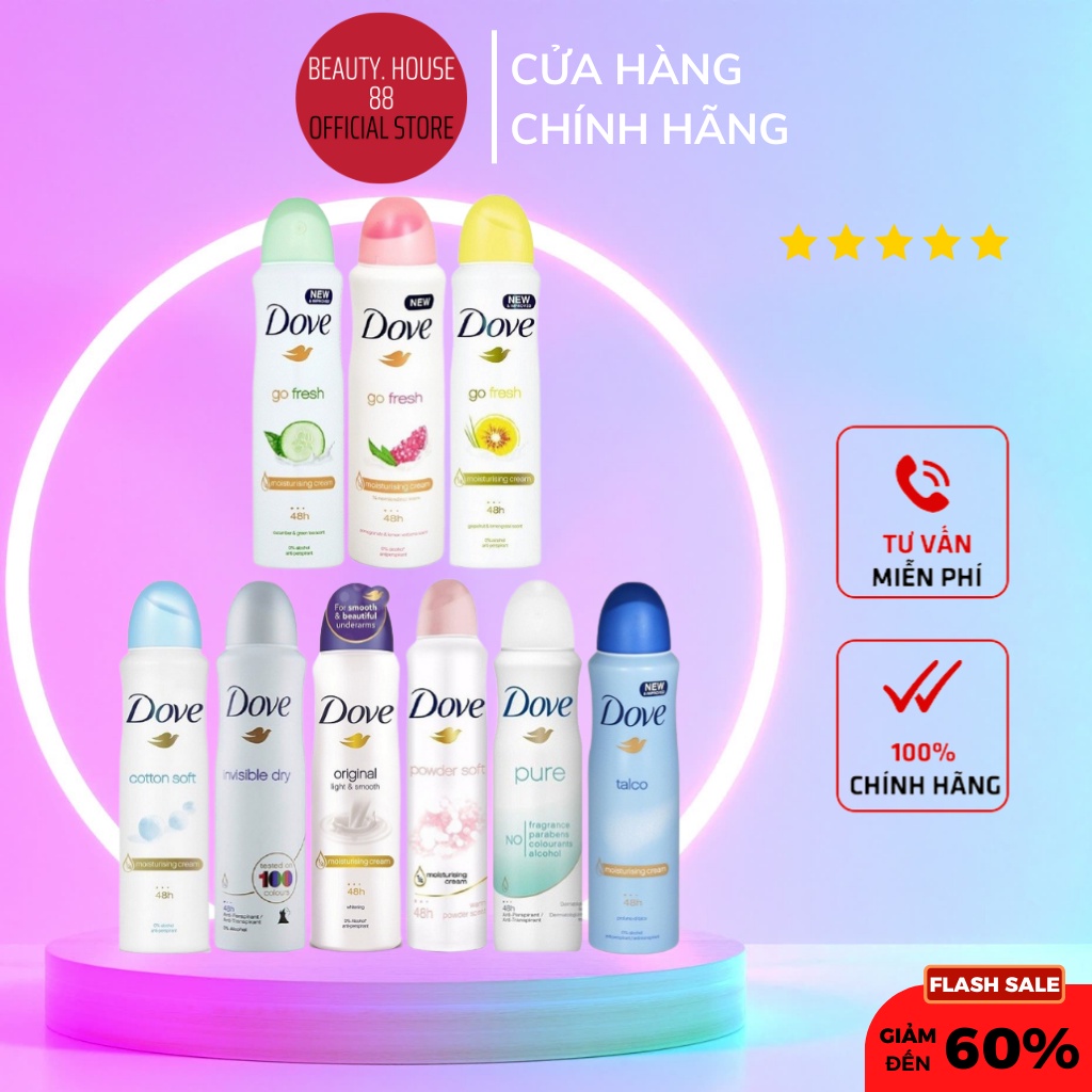 Xịt khử mùi toàn thân Dove 150ml
