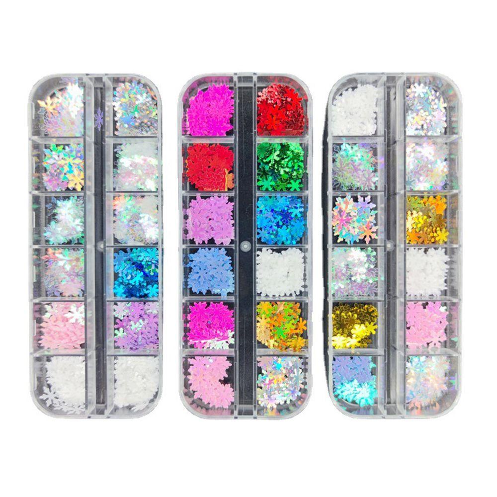 Nhãn Dán Trang Trí Móng Tay 12 Ngăn Họa Tiết Giáng Sinh Lấp Lánh