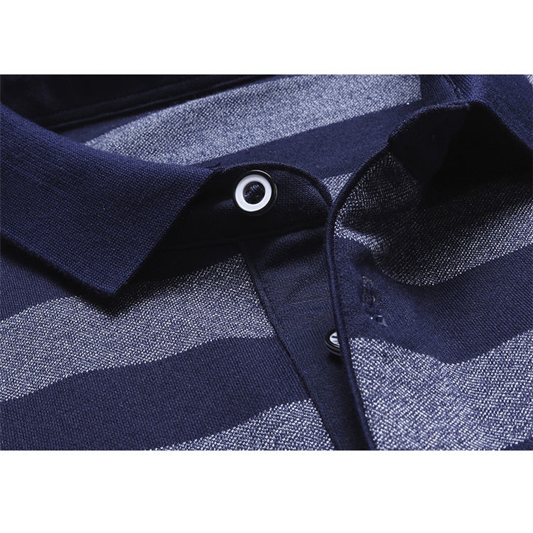 Áo polo Nam Tay Dài Dáng Rộng Họa Tiết Sọc Ngang Thời Trang