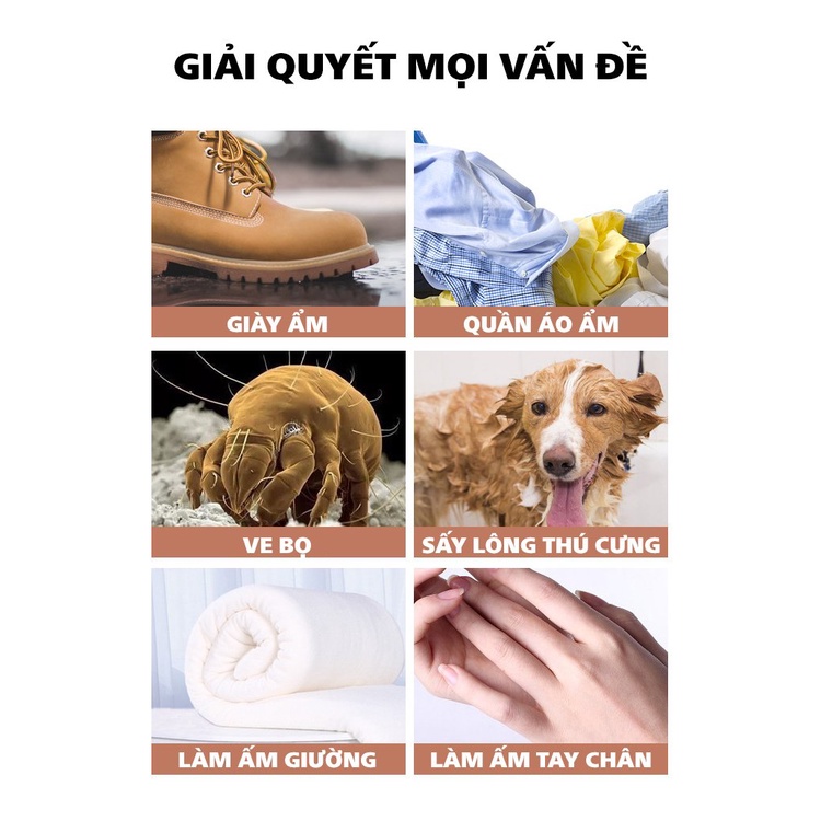 Máy sấy quần áo sấy giày dép đa năng, Dễ lắp ráp, hỗ trợ diệt khuẩn cho quần áo