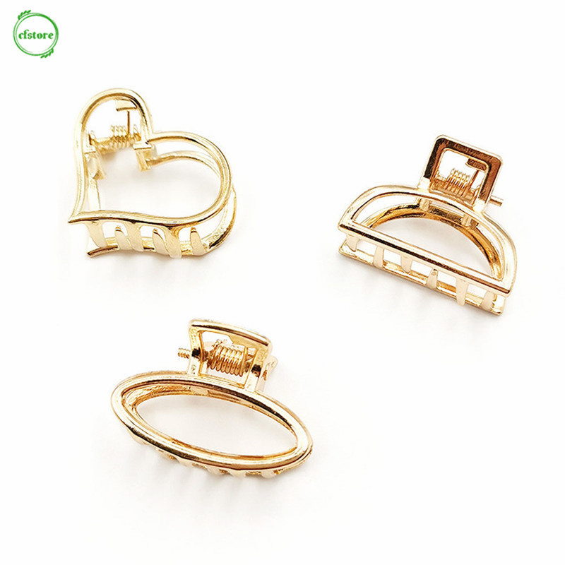 CF Simple Heart Hollow Alloy Hairpin Geometric Hair Clips