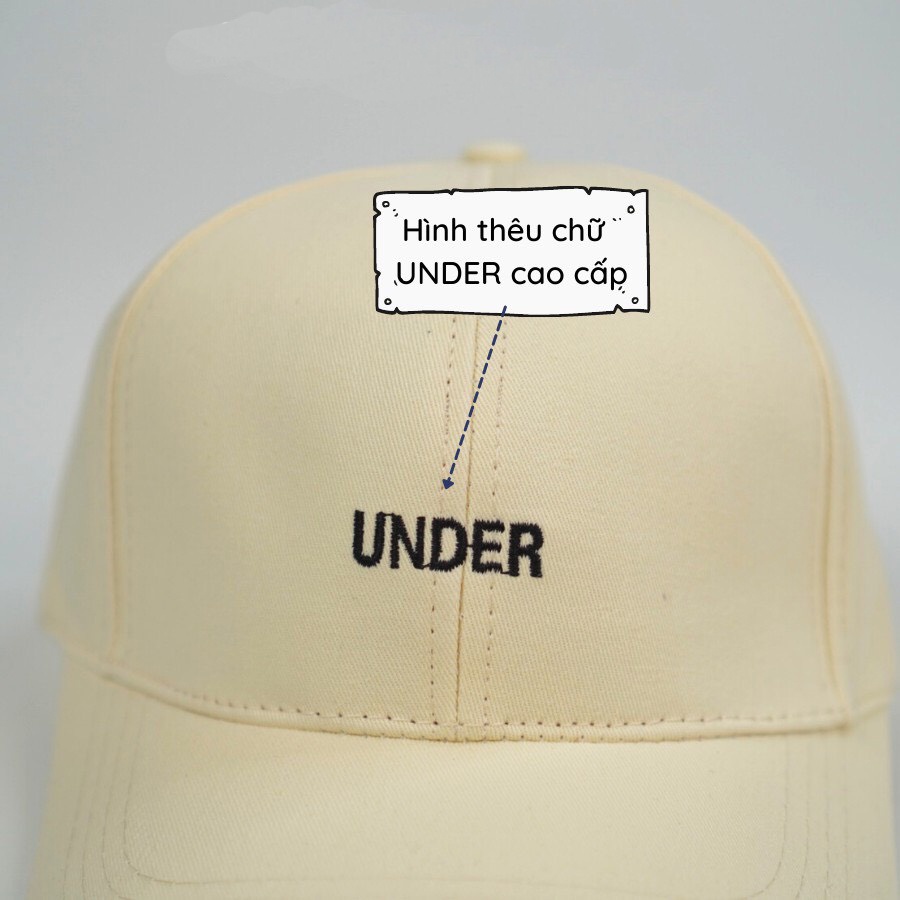Mũ lưỡi trai  Nón kết thêu hình chữ UNDER chất kaki cao cấp form unisex nam nữ