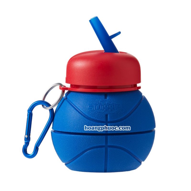 Bình nước Smiggle 500ml - Silicone Squish Basketball
