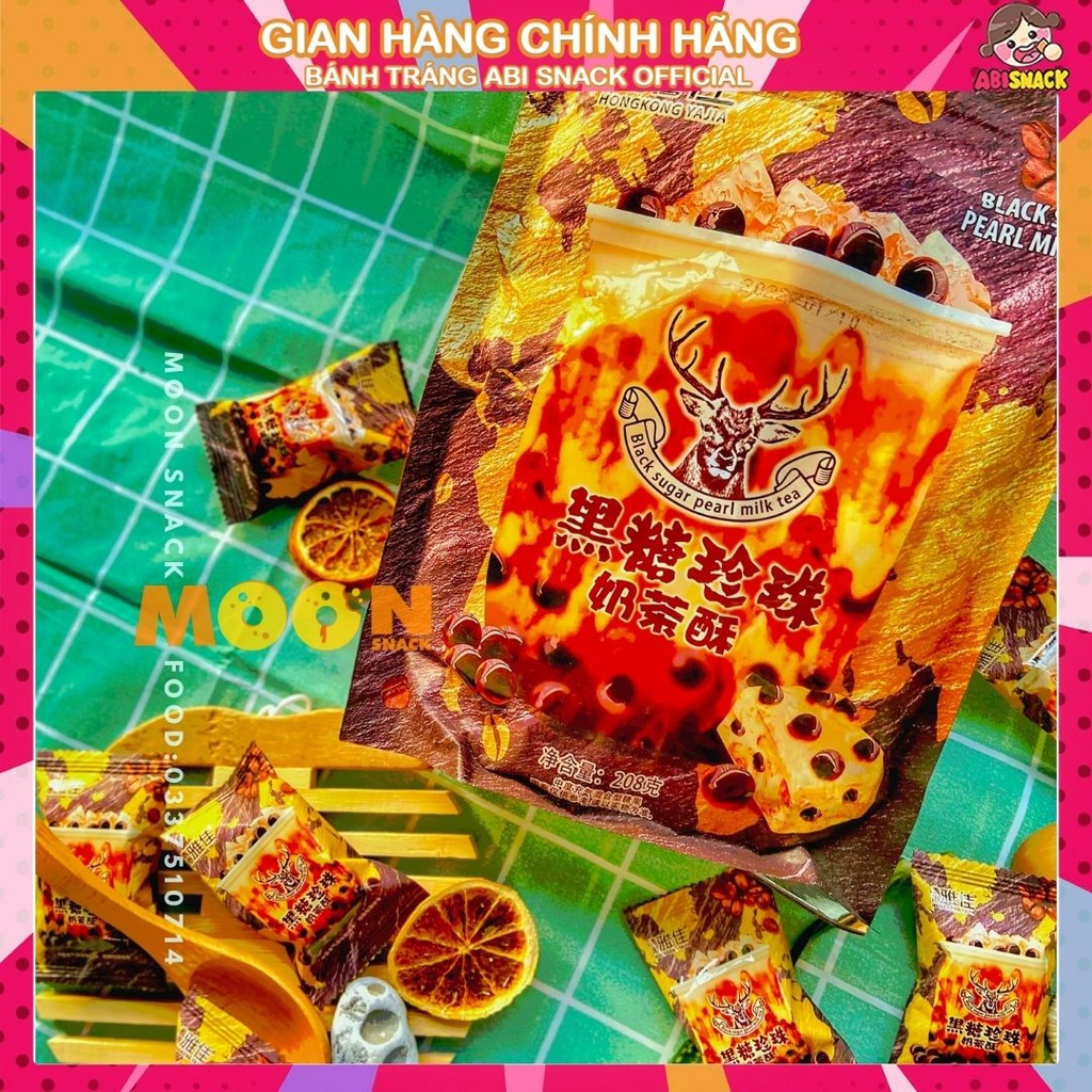 Bánh trà sữa trân châu đường đen hot tiktok gói lớn 208g hàng độc quyền