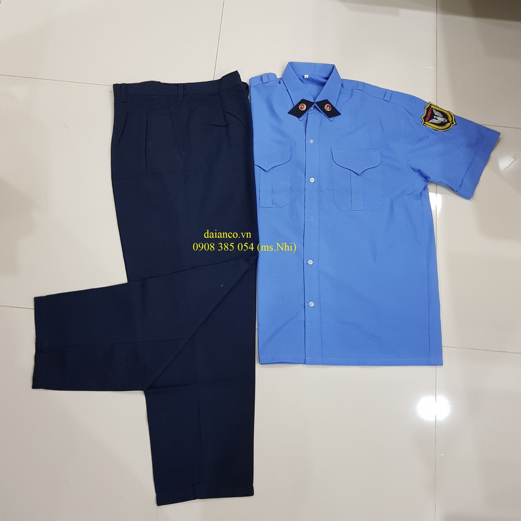 Quần áo bảo vệ ngắn tay vải kaki ford thấm hút mồ hôi, chuẩn form- Hình thật