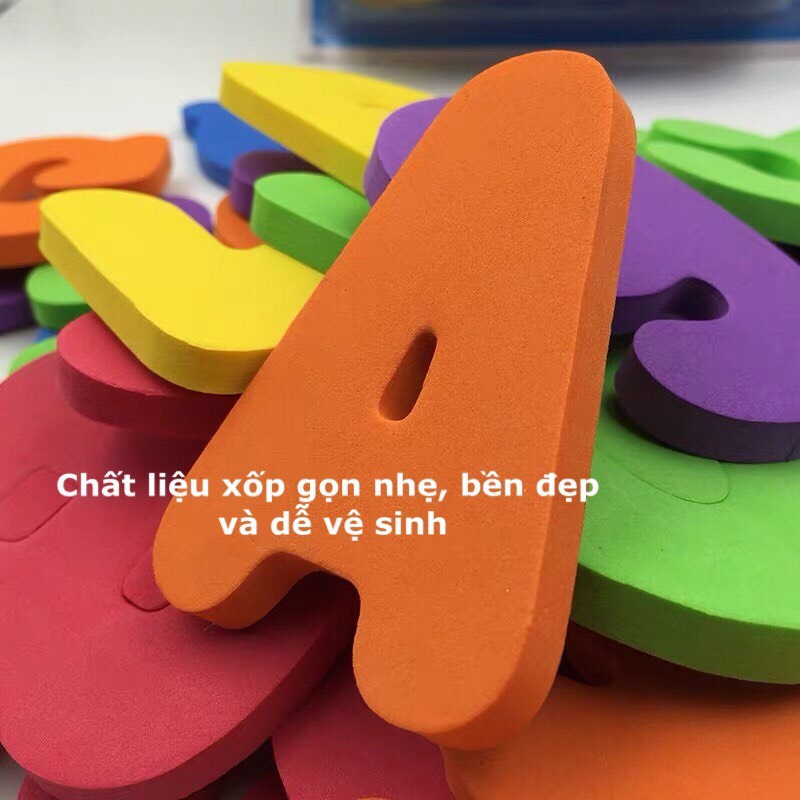 Đồ chơi nhà tắm trẻ em - Bộ chữ cái tiếng Anh và số đếm thông minh bằng xốp - DOZKIDZ