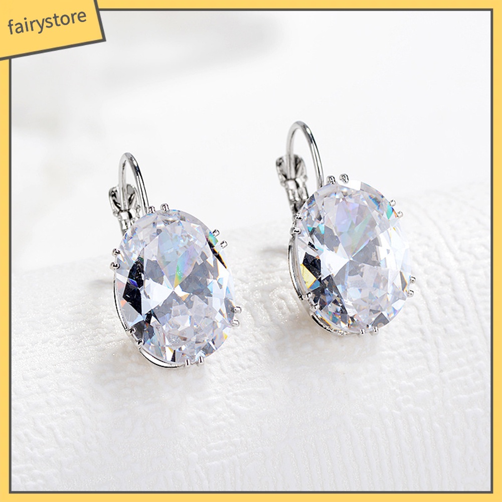 Hoa Tai Xi Bạc Phối Đá Lấp Lánh Cho Nữ