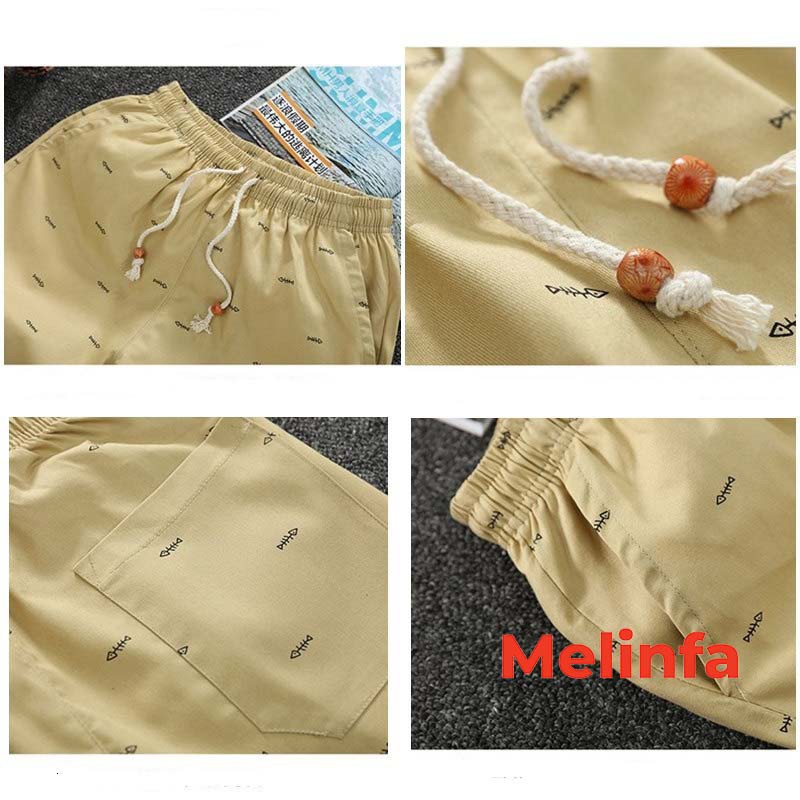 (Xả kho)Quần short nam mùa hè vải thô cotton họa tiết phong cách Hàn Quốc mã VAQ0125