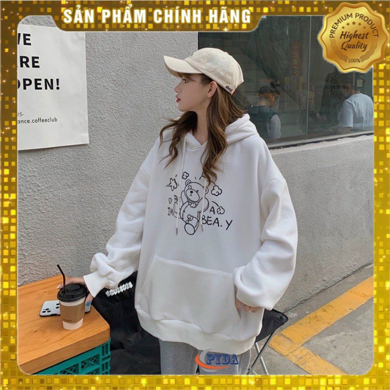 [Hàng Auth] Áo hoodie Unisex in hình Gấu Cute, Dày Tay Dài Dáng Rộng - K104_PY | BigBuy360 - bigbuy360.vn