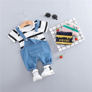 Set yếm jean papa cho bé 7-12kg