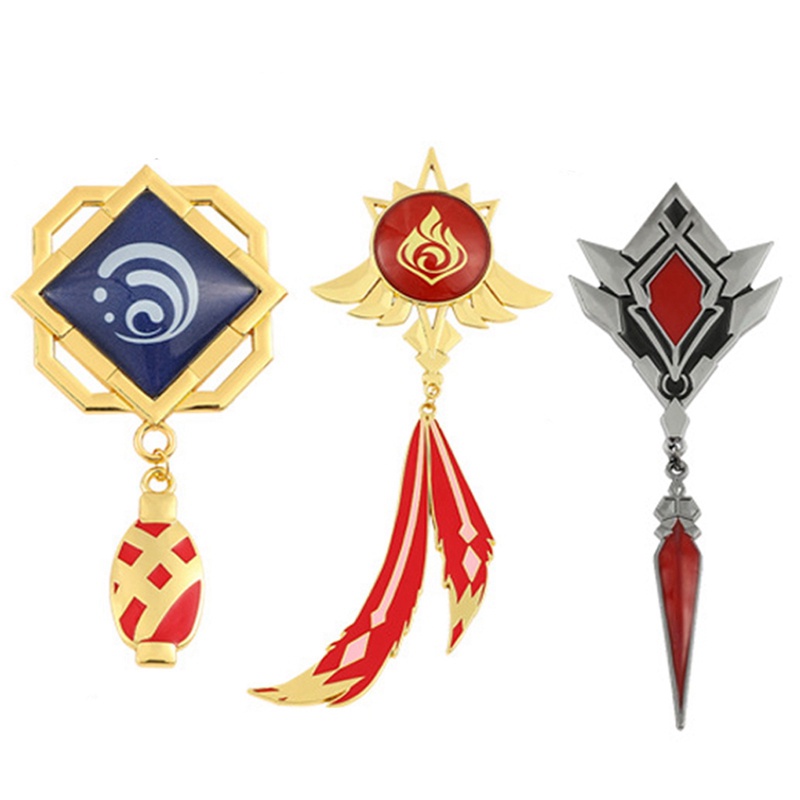 Huy Hiệu Cài Áo Hình Tròn Dạ Quang In Hình Anime GenshinImpact Eye of God Làm Quà Tặng Trang Sức / Ba Lô