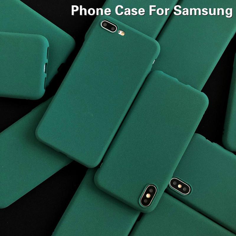 Ốp điện thoại mềm màu xanh lục cho Samsung Galaxy A70E A90 A80 A70 A70S A60 A50 A50S