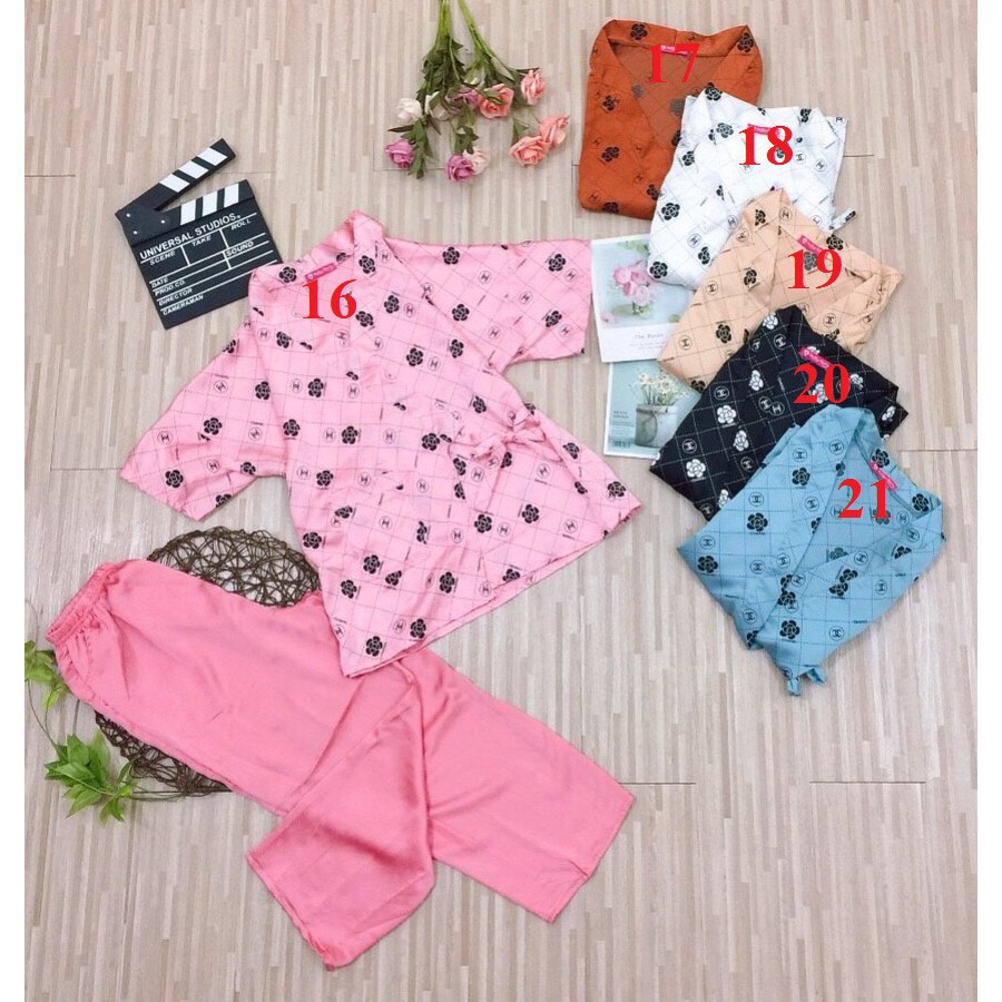 [ SATIN DÀI KIMONO ] ✪ BỘ NGỦ KIMONO TAY NGẮN QUẦN DÀI - MS01 ✪ | BigBuy360 - bigbuy360.vn