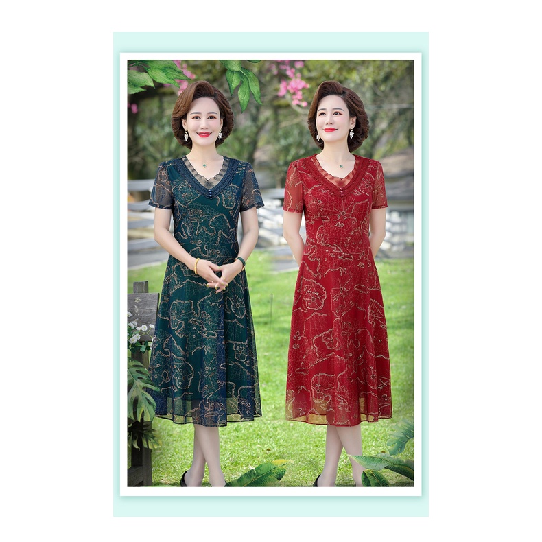 Đầm Chiffon Màu Xanh Dương/Đỏ/Xanh Dương Dùng Phối Đầm Cưới Dành Cho Phụ Nữ Trung Niên
