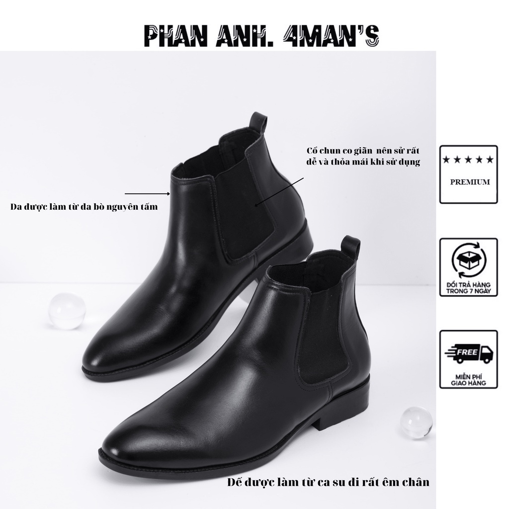 Giày Chelsea Boots Classic Nam PHANANH.4MAN'S Màu Đen da bò GB002