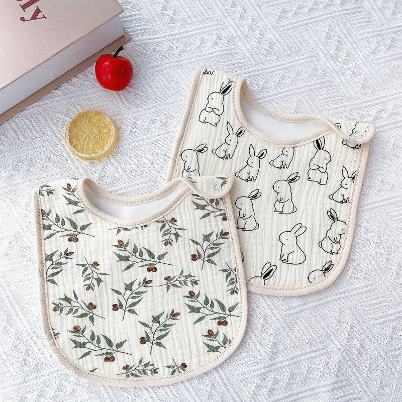 Set 2 yếm vuông chống thấm vải Muslin sợi tre cao cấp cho bé, yếm ăn dặm cho bé, yếm dãi, giữ ấm cổ bé...