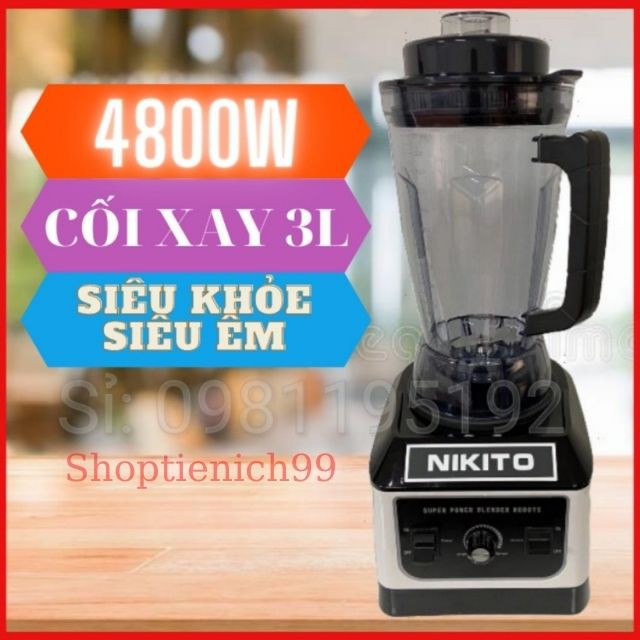 Máy Xay Công Nghiệp NIKITO Nhập Khẩu Chính Hãng Giá Rẻ, Đa Năng Dùng Xay Sinh Tố, Thịt,Cá, Đồ Khô, Xương, Rau Củ Quả.