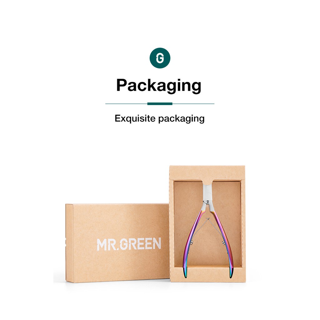 Kềm cắt da chết móng tay MR. GREEN chất liệu thép không gỉ nhiều màu sắc
